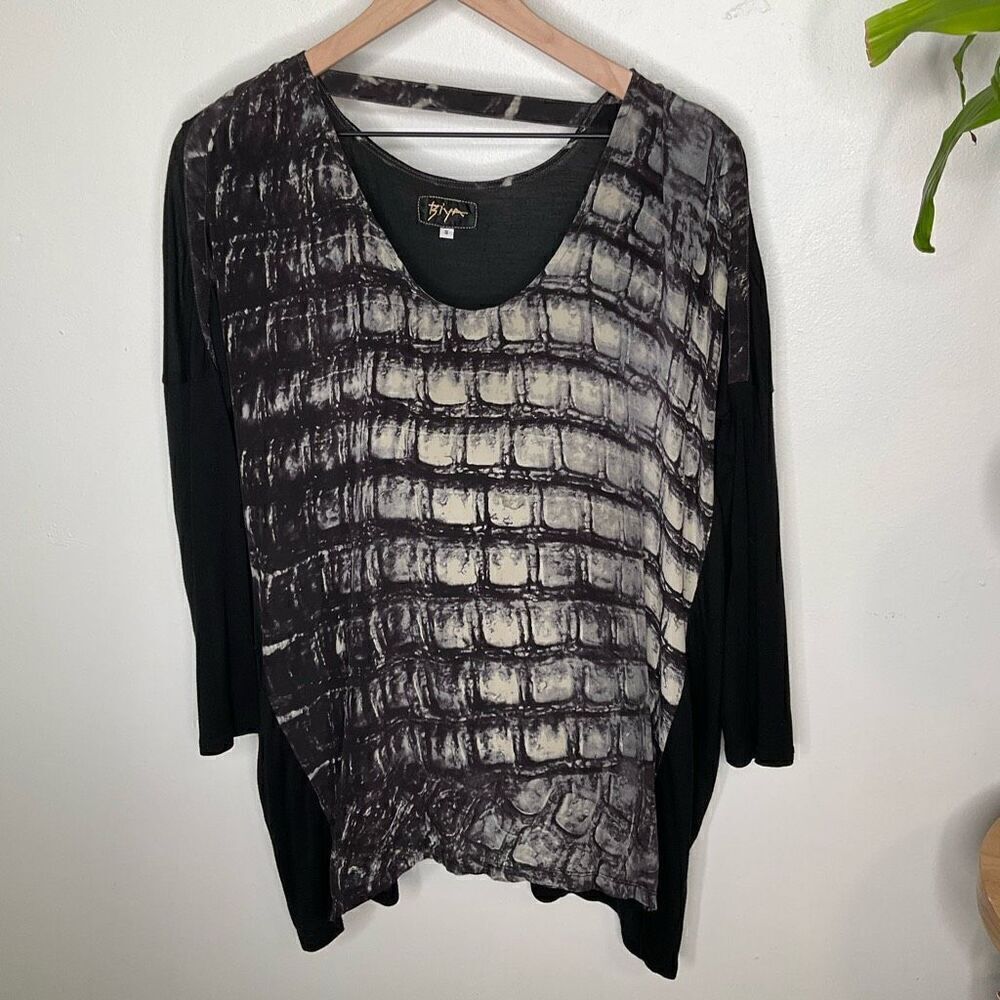 Johnny Was Biya Snakeskin Print Blouse